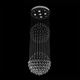 Luminária pendente moderna de cristal, lustre com 5 luzes, candeeiro de teto em cristal transparente, luminárias de teto