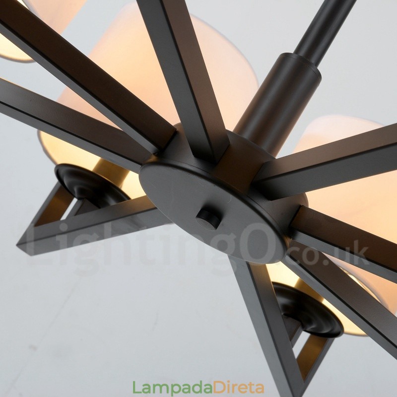 Lustre moderno contemporâneo de 8 luzes de nível único
