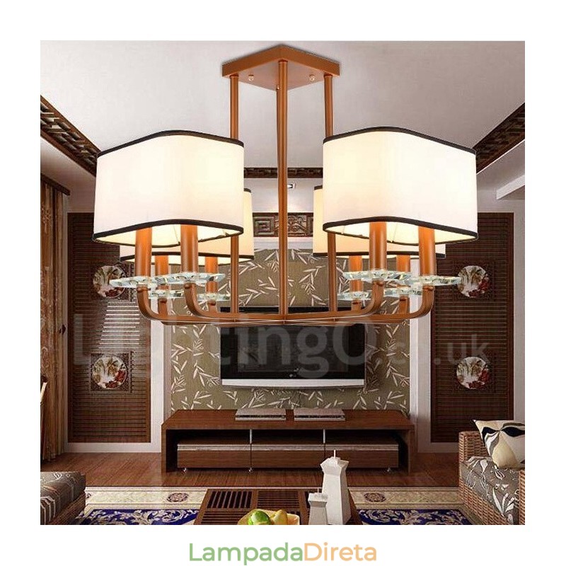 Lustre moderno contemporâneo de 8 luzes de nível único