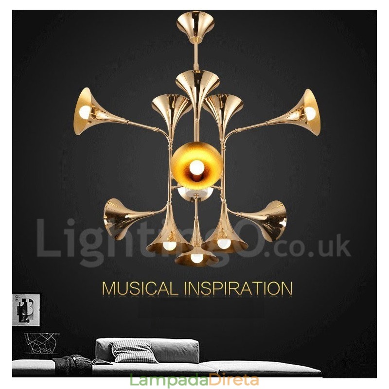 Lustre de 12 luzes estilo moderno e contemporâneo
