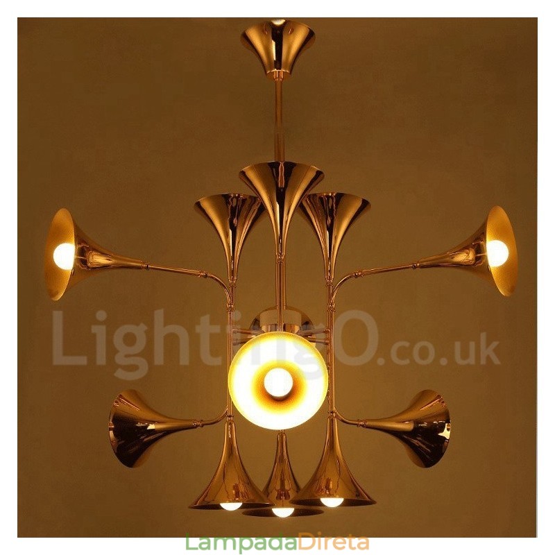 Lustre de 12 luzes estilo moderno e contemporâneo