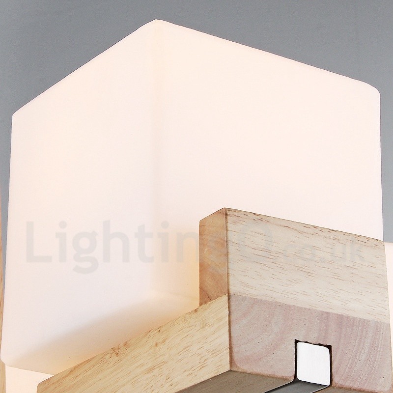 Lustre moderno contemporâneo de madeira com 5 luzes de nível único