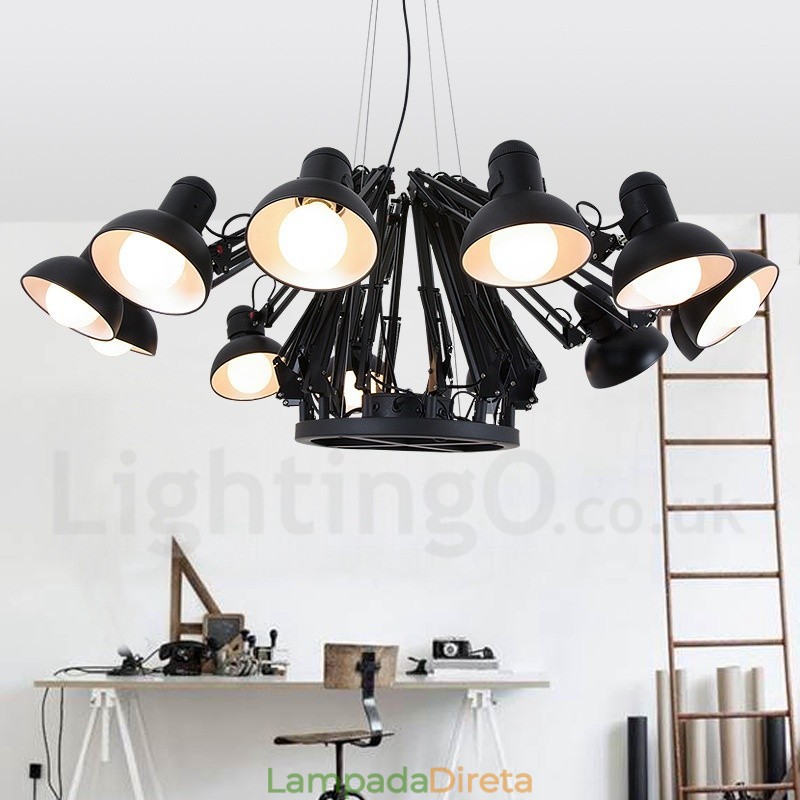 12 Luzes Modernas Contemporâneas Lustre de Camada Única Lâmpada de Luz