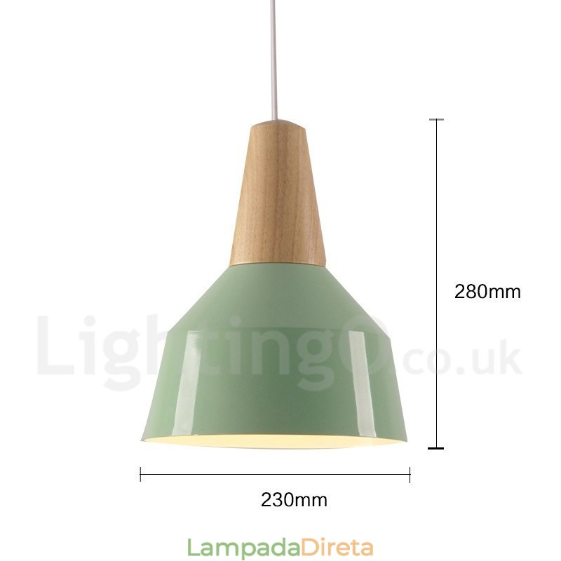1 Luz Moderna Contemporânea De Madeira Pendente Luz
