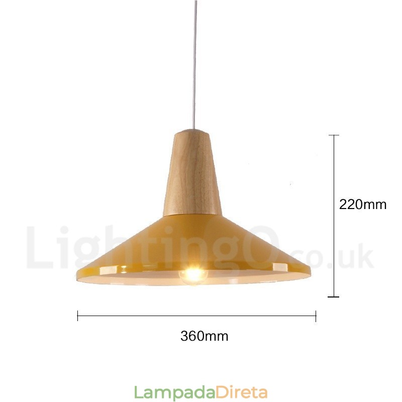 1 Luz Moderna Contemporânea De Madeira Pendente Luz