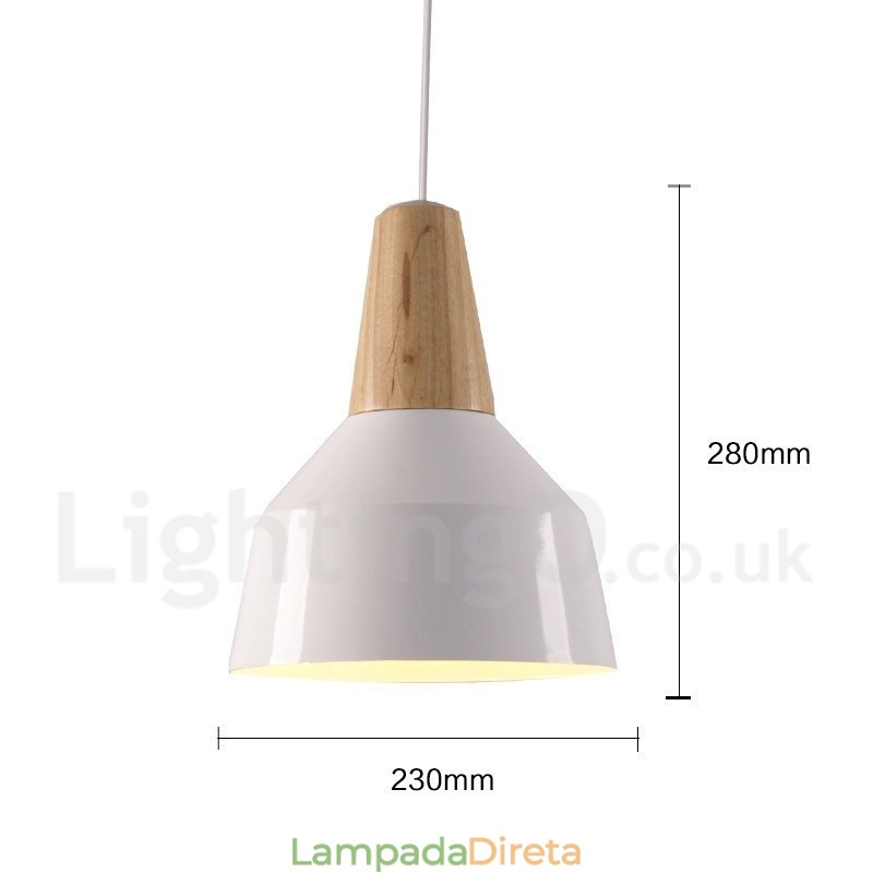 1 Luz Moderna Contemporânea De Madeira Pendente Luz