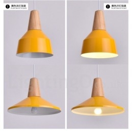 1 Luz Moderna Contemporânea De Madeira Pendente Luz