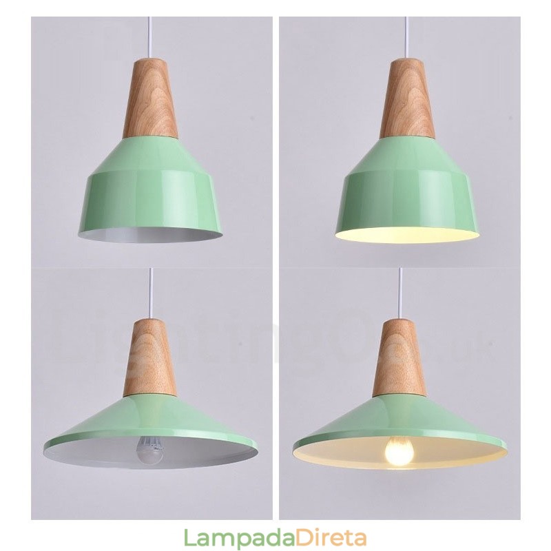 1 Luz Moderna Contemporânea De Madeira Pendente Luz