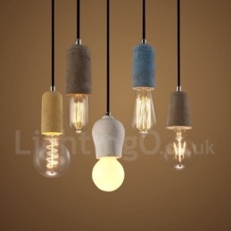 1 Luz Rustic Lodge Concrte Pendente Luz