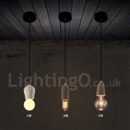 1 Luz Rustic Lodge Concrte Pendente Luz