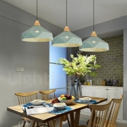 Luminária pendente de metal contemporânea moderna de madeira com 1 luz