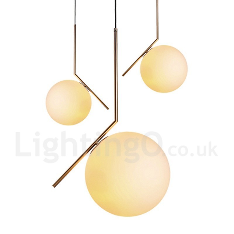 1 luz moderna contemporânea pendente com cúpula de vidro