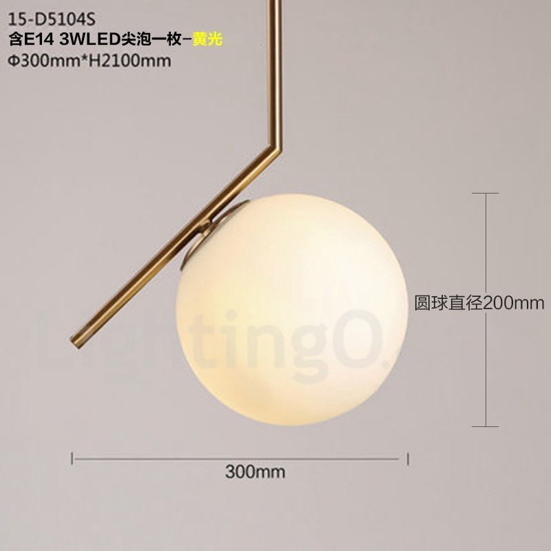 1 luz moderna contemporânea pendente com cúpula de vidro