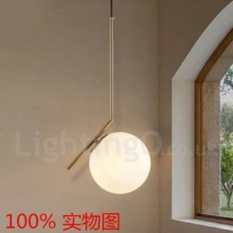 1 luz moderna contemporânea pendente com cúpula de vidro