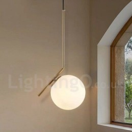 1 luz moderna contemporânea pendente com cúpula de vidro