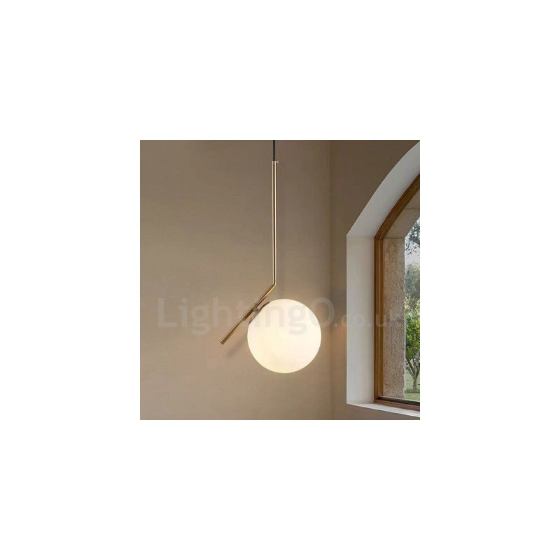 1 luz moderna contemporânea pendente com cúpula de vidro
