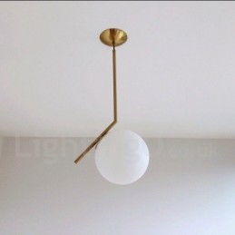 1 luz moderna contemporânea pendente com cúpula de vidro