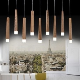 1 Luz Moderna Contemporânea De Madeira Pendente