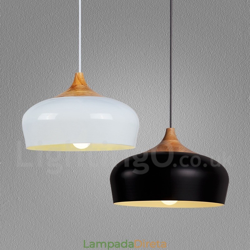 1 Luz Moderna Contemporânea De Madeira Pendente