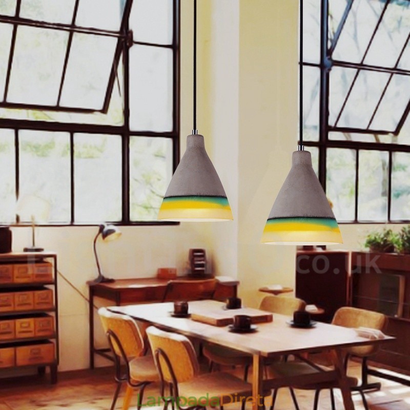 1 Luz Vintage Concrte Pendant Light
