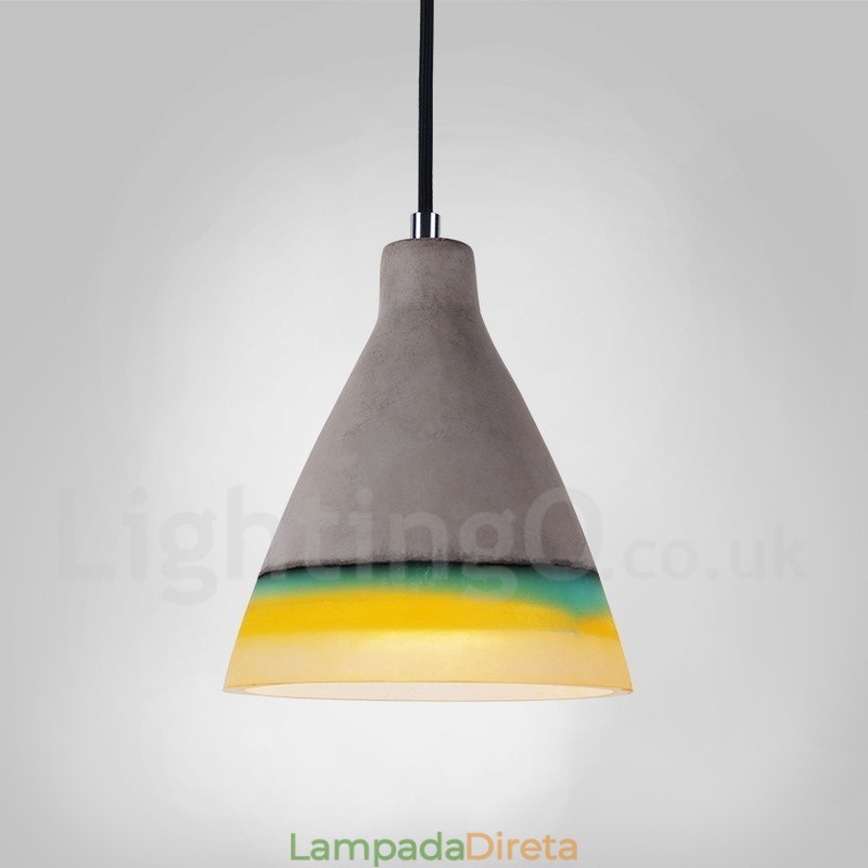 1 Luz Vintage Concrte Pendant Light