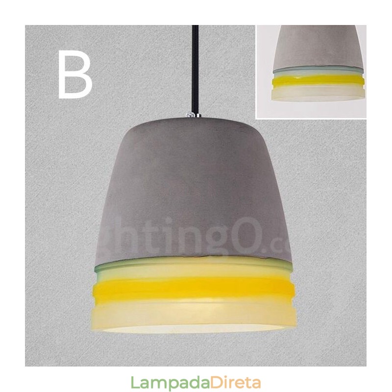 1 Luz Vintage Concrte Pendant Light