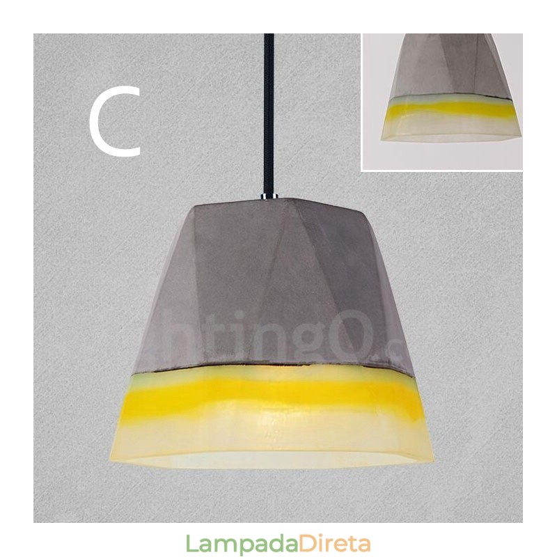 1 Luz Vintage Concrte Pendant Light