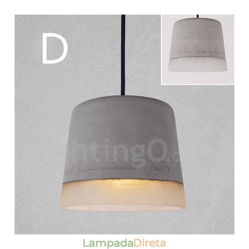 1 Luz Vintage Concrte Pendant Light