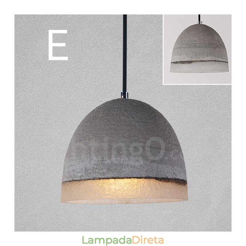 1 Luz Vintage Concrte Pendant Light