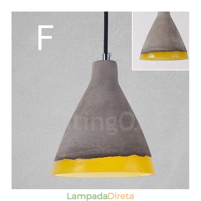 1 Luz Vintage Concrte Pendant Light