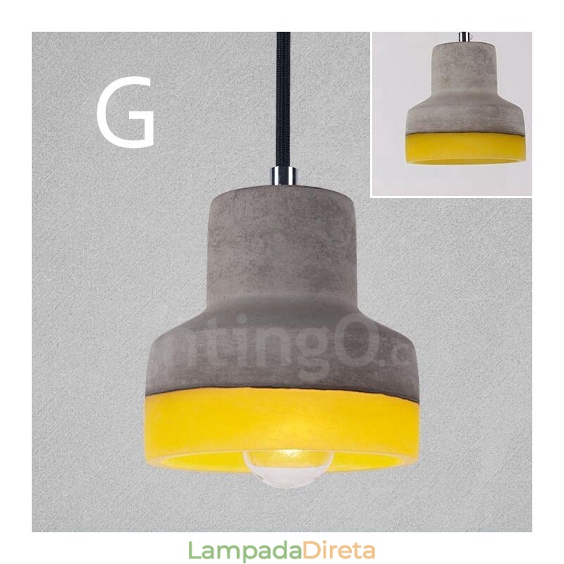 1 Luz Vintage Concrte Pendant Light
