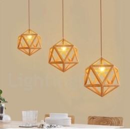 1 Luz Moderna Contemporânea De Madeira Pendente Luz