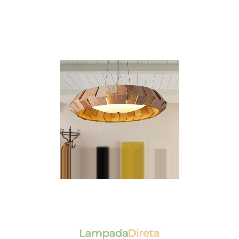 Luminária pendente de madeira contemporânea moderna