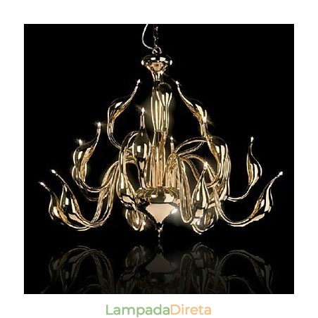 Lustre moderno 18 luzes G4 banhado a ouro Lustre moderno 18 luzes G4 banhado a ouro