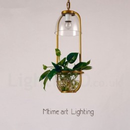 Luminária pendente de vidro de luz única clássica tradicional
