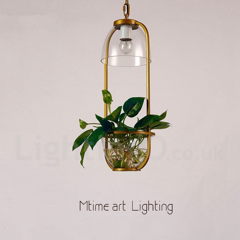 Luminária pendente de vidro de luz única clássica tradicional