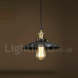 Luminária pendente vintage de metal preto