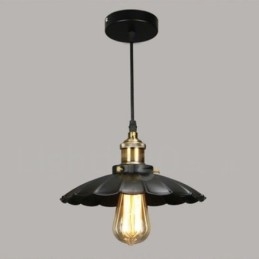 Luminária pendente vintage de metal preto