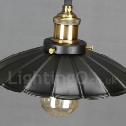 Luminária pendente vintage de metal preto