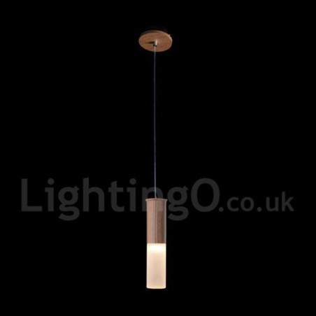 Luminária pendente de madeira moderna contemporânea com uma luz Luminária pendente de madeira moderna contemporânea com uma luz