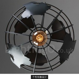 Luminária pendente de metal Country Vintage Globe