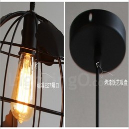 Luminária pendente de metal Country Vintage Globe