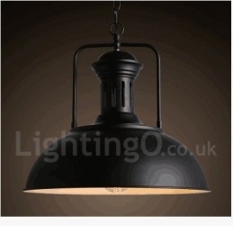 Luminária pendente de metal vintage country preta
