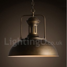 Luminária pendente de metal vintage country preta