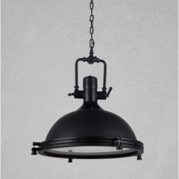Luminária pendente de metal vintage preta