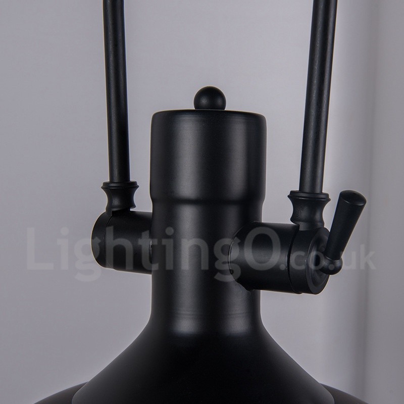 Luminária pendente de metal vintage preta