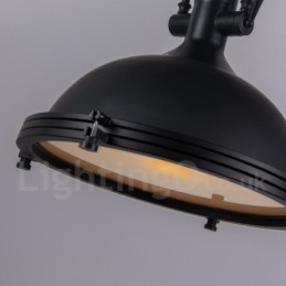 Luminária pendente de metal vintage preta
