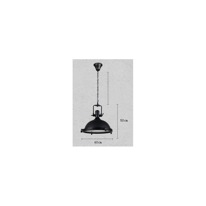 Luminária pendente de metal vintage preta