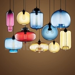 Moderno Contemporâneo Multi Cores 1 Luz de Vidro Pendente Luz