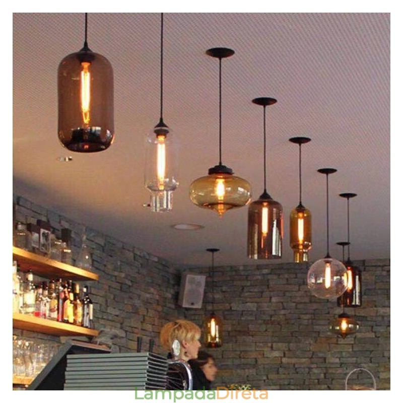 Moderno Contemporâneo Multi Cores 1 Luz de Vidro Pendente Luz